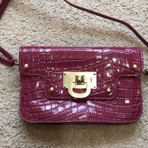 DKNY Magenta Snakeskin Purse